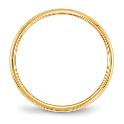 Solid 10K Yellow Gold 2mm Half-Round Wedding Men's/Women's Wedding Band Ring Size 6