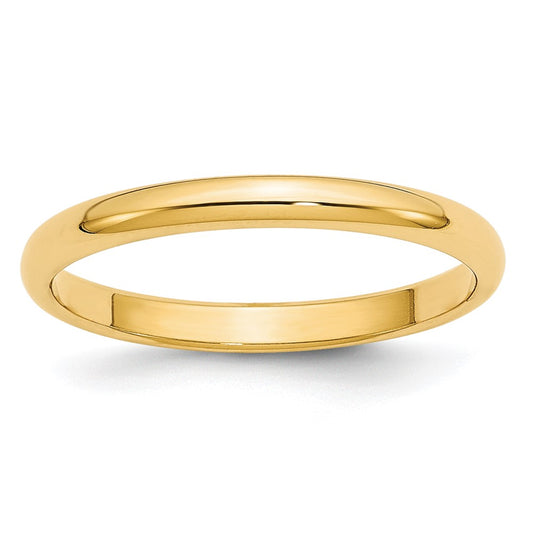 Solid 10K Yellow Gold 2.5mm Half Round Men's/Women's Wedding Band Ring Size 5