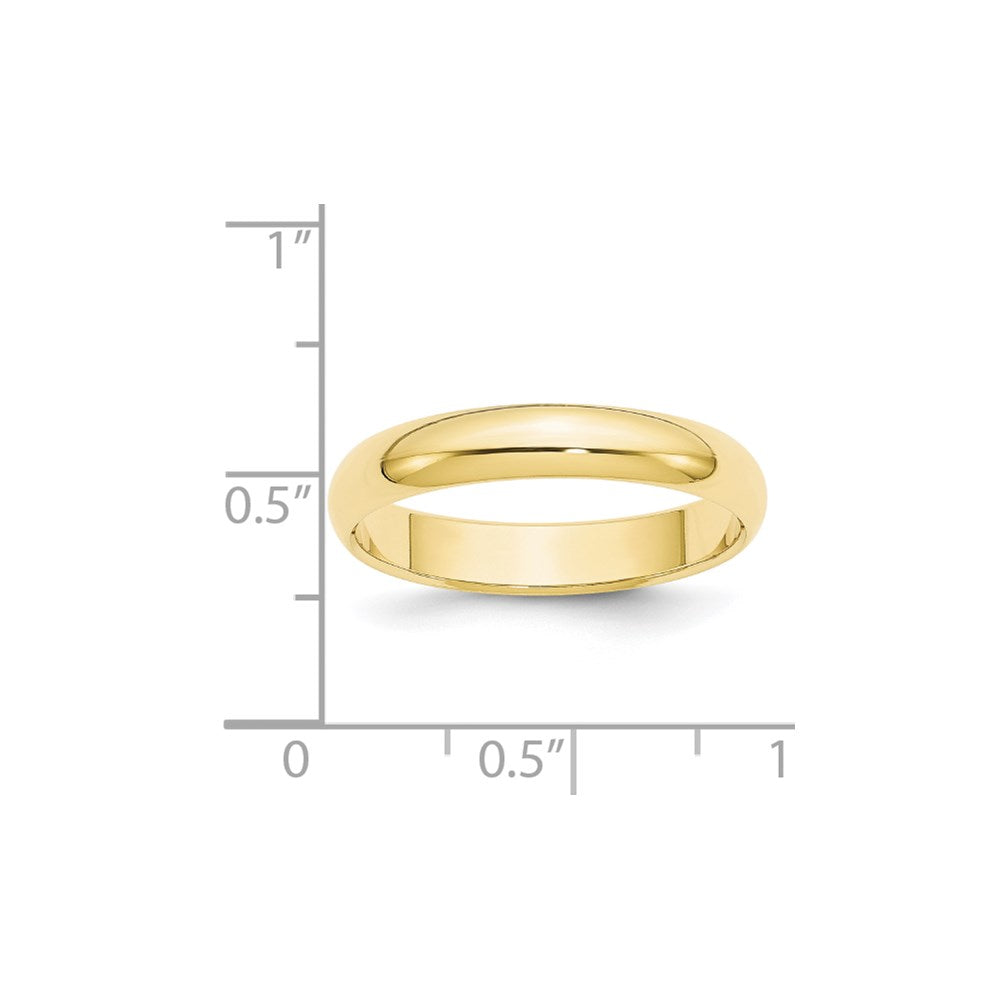 Solid 10K Yellow Gold 4mm Half-Round Wedding Men's/Women's Wedding Band Ring Size 10