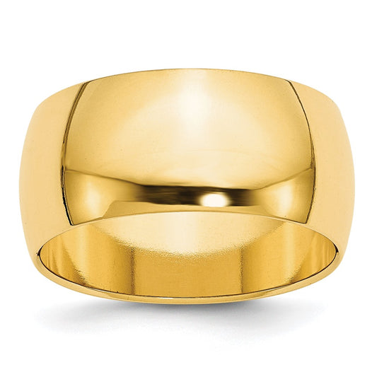 Solid 10K Yellow Gold 10mm Half Round Men's/Women's Wedding Band Ring Size 4