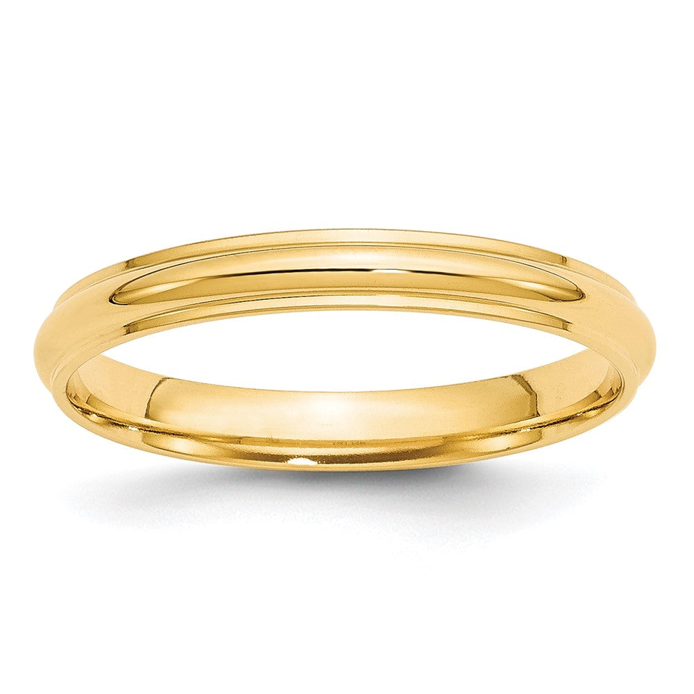 Solid 10K Yellow Gold 3mm Half Round with Edge Men's/Women's Wedding Band Ring Size 7.5