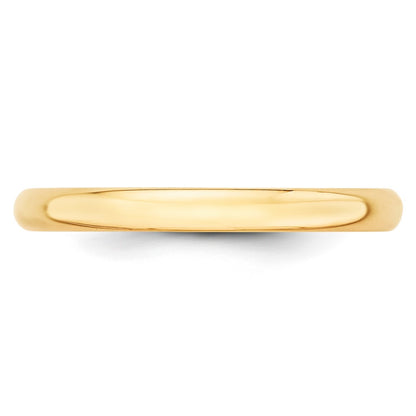 Solid 10K Yellow Gold 2.5mm Light Weight Half Round Men's/Women's Wedding Band Ring Size 10
