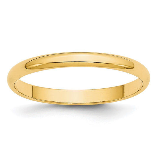 Solid 10K Yellow Gold 2.5mm Light Weight Half Round Men's/Women's Wedding Band Ring Size 10