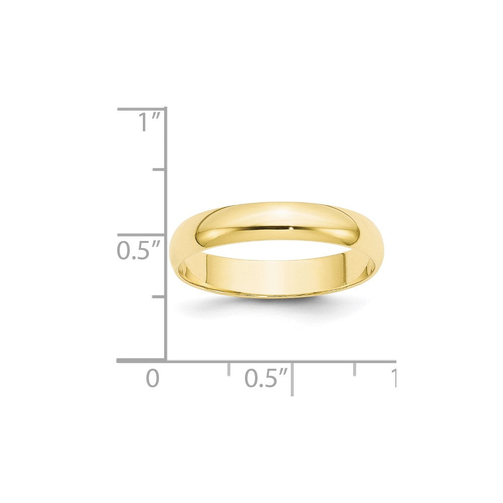 Solid 10K Yellow Gold 4mm Light Weight Half Round Men's/Women's Wedding Band Ring Size 10