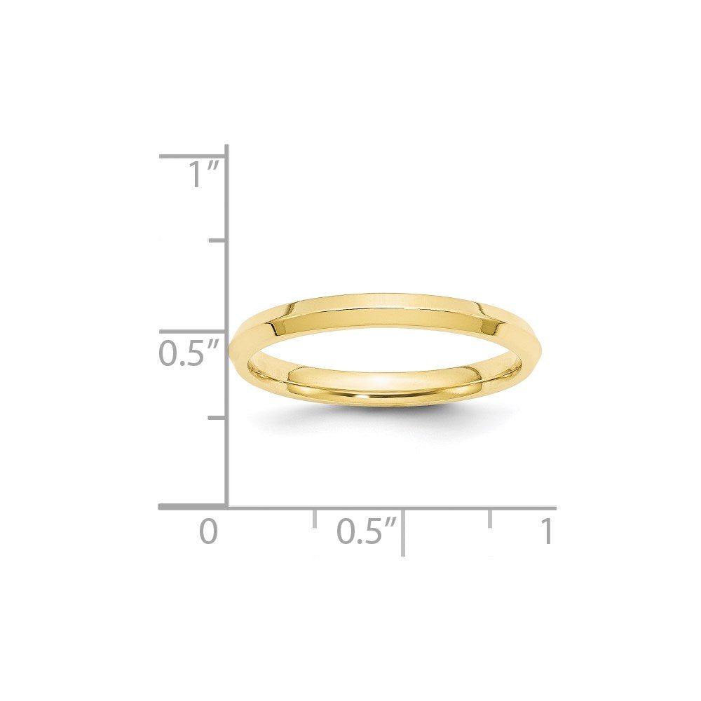 Solid 10K Yellow Gold 2.5mm Knife Edge Comfort Fit Men's/Women's Wedding Band Ring Size 11.5