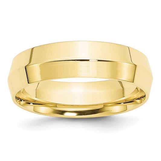 Solid 10K Yellow Gold 6mm Knife Edge Comfort Fit Men's/Women's Wedding Band Ring Size 5