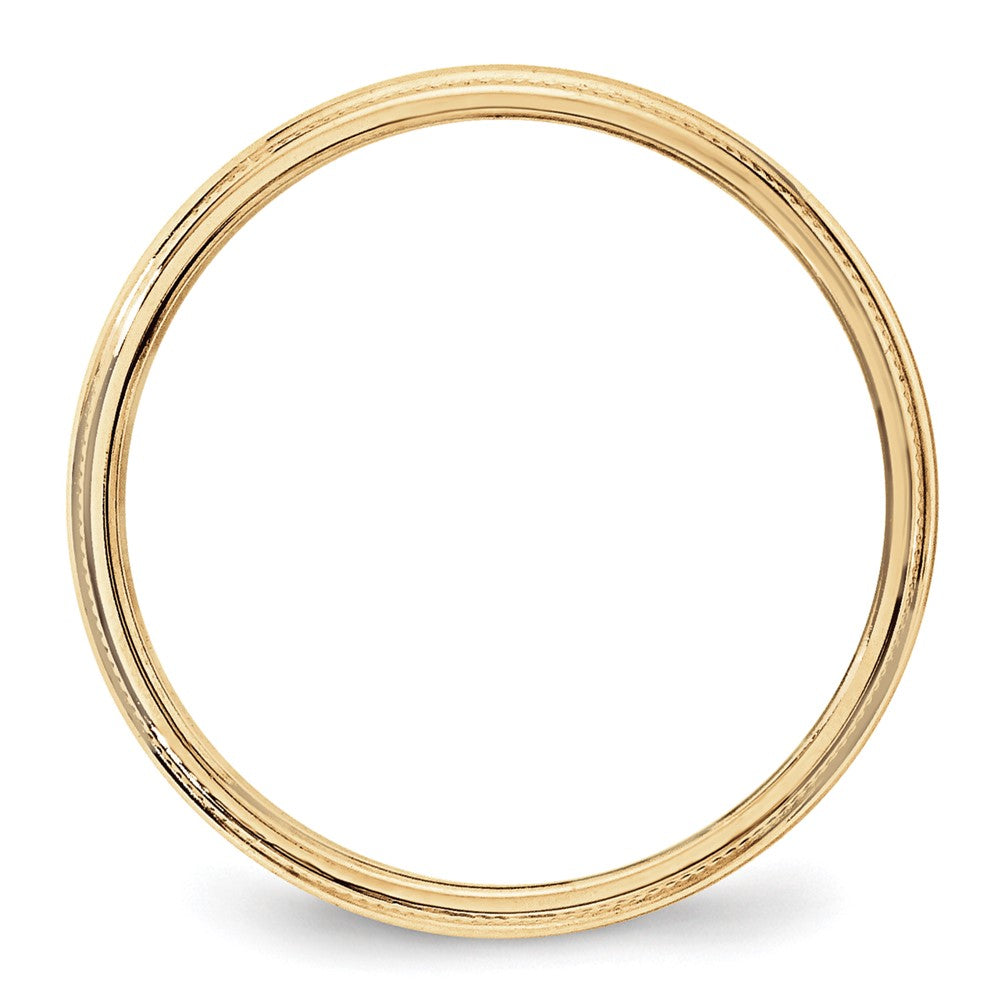 Solid 10K Yellow Gold 3mm Milgrain Half Round Men's/Women's Wedding Band Ring Size 13
