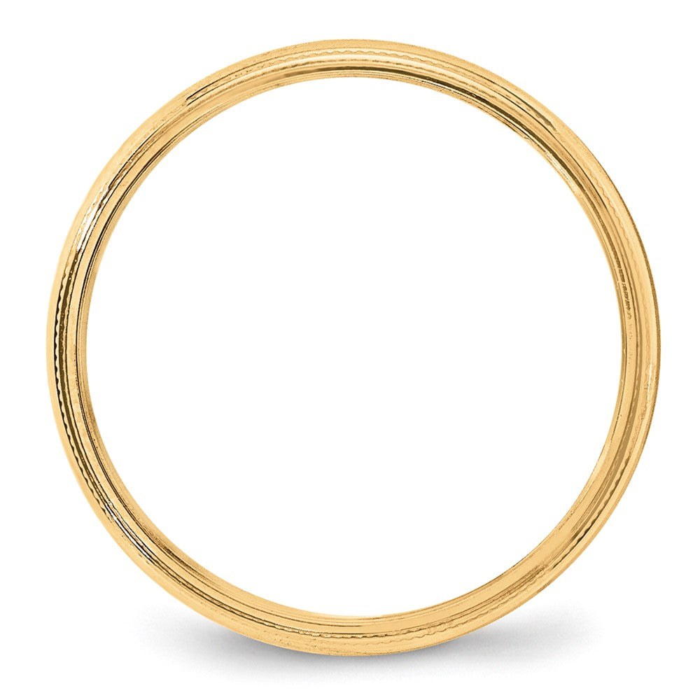 Solid 10K Yellow Gold 4mm Milgrain Half-Round Wedding Men's/Women's Wedding Band Ring Size 8.5