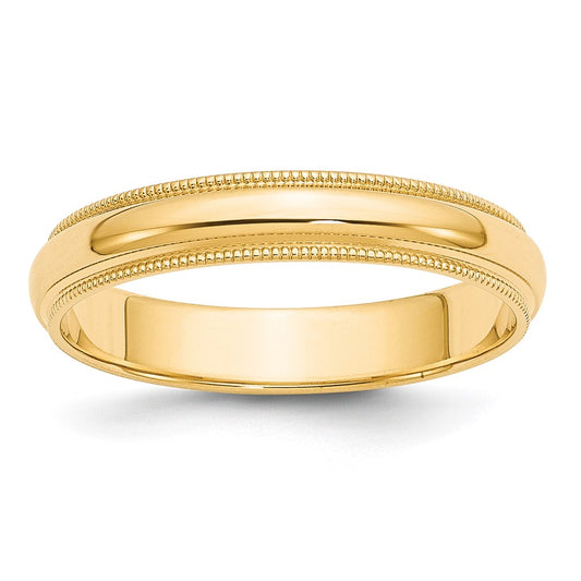 Solid 10K Yellow Gold 4mm Milgrain Half-Round Wedding Men's/Women's Wedding Band Ring Size 9