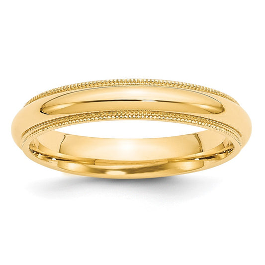 Solid 10K Yellow Gold 4mm Milgrain Comfort Wedding Men's/Women's Wedding Band Ring Size 6