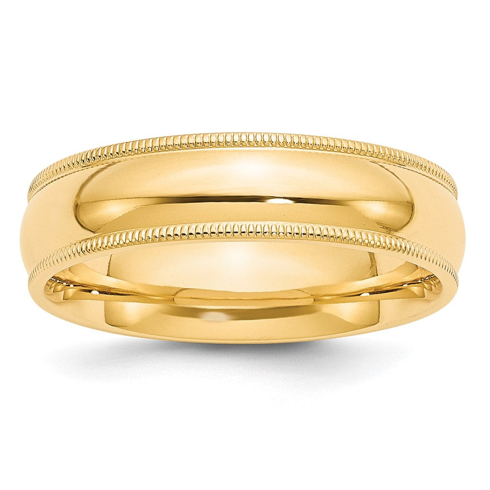 Solid 10K Yellow Gold 6mm Milgrain Comfort Wedding Men's/Women's Wedding Band Ring Size 10.5