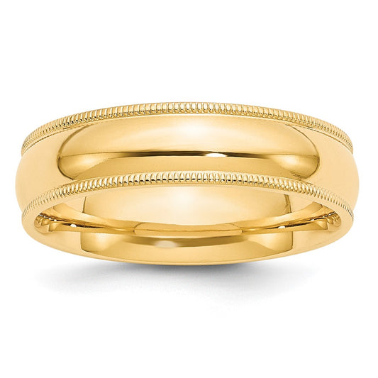 Solid 10K Yellow Gold 6mm Milgrain Comfort Wedding Men's/Women's Wedding Band Ring Size 5.5