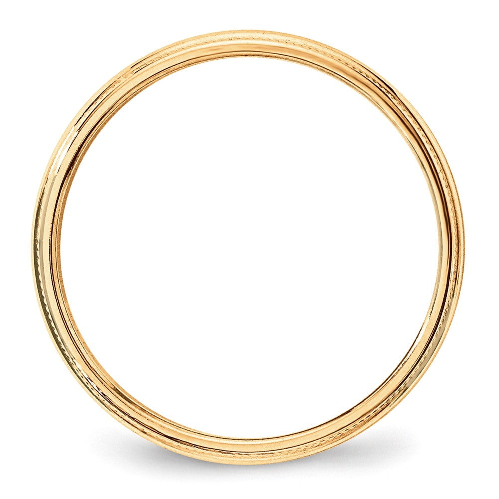 Solid 10K Yellow Gold 3mm Light Weight Milgrain Half Round Men's/Women's Wedding Band Ring Size 9