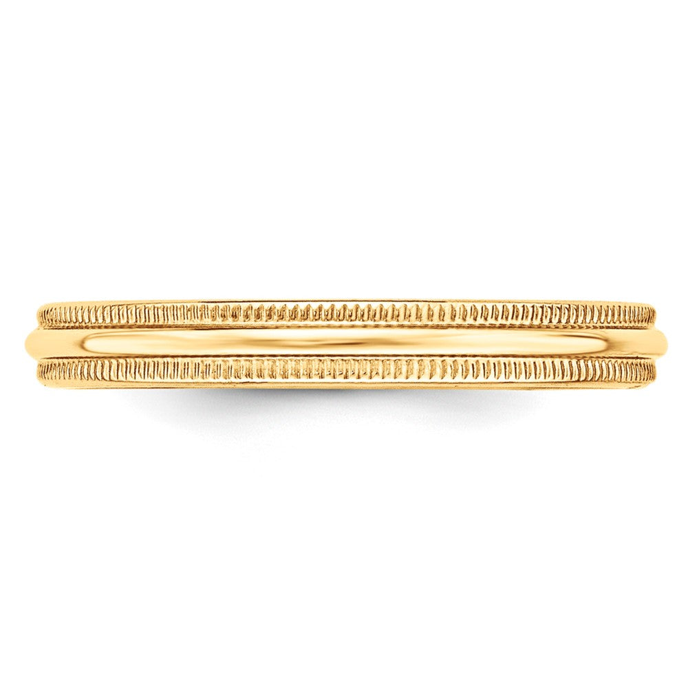 Solid 10K Yellow Gold 3mm Light Weight Milgrain Half Round Men's/Women's Wedding Band Ring Size 9