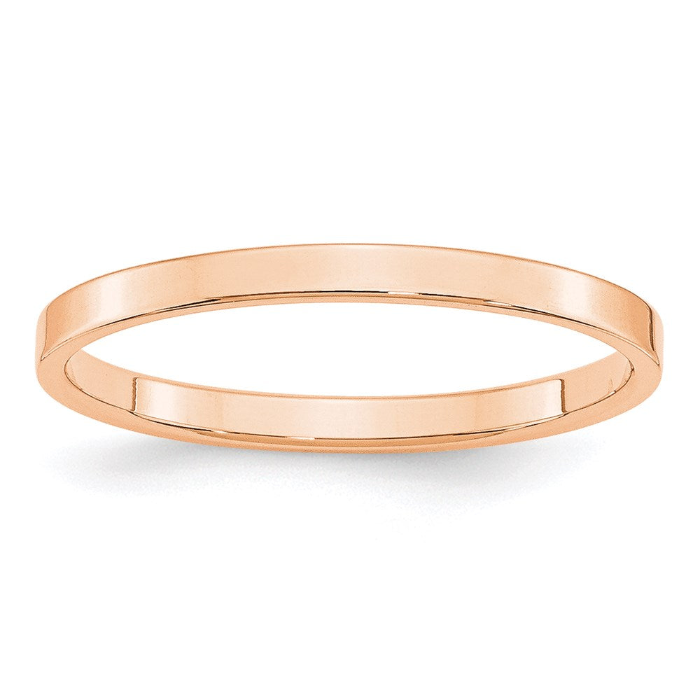 Solid 10K Yellow Gold Rose Gold 2mm Light Weight Flat Men's/Women's Wedding Band Ring Size 9