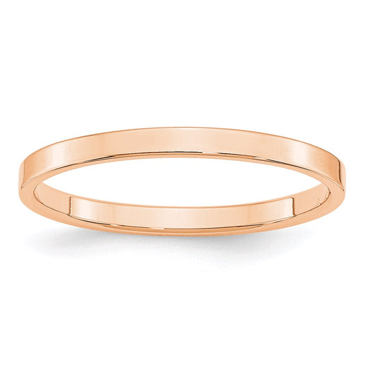 Solid 10K Yellow Gold Rose Gold 2mm Light Weight Flat Men's/Women's Wedding Band Ring Size 5