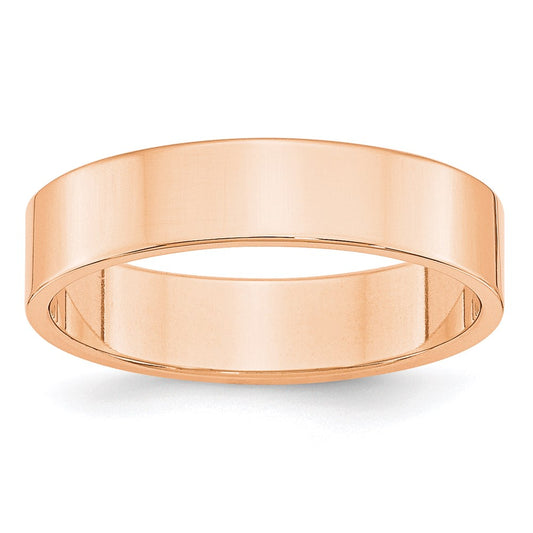 Solid 10K Yellow Gold Rose Gold 5mm Light Weight Flat Men's/Women's Wedding Band Ring Size 9.5