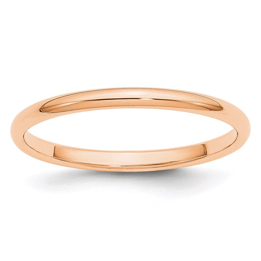 Solid 10K Yellow Gold Rose Gold 2mm Half Round Men's/Women's Wedding Band Ring Size 8.5