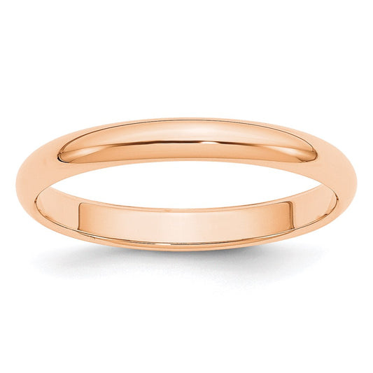 Solid 10K Yellow Gold Rose Gold 3mm Half-Round Wedding Men's/Women's Wedding Band Ring Size 6