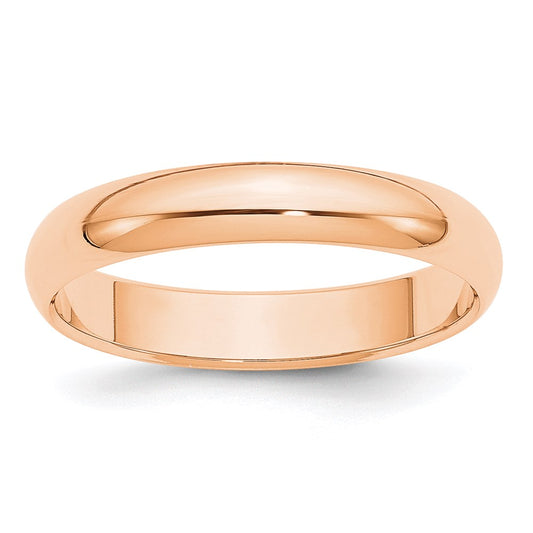 Solid 10K Yellow Gold Rose Gold 4mm Half-Round Wedding Men's/Women's Wedding Band Ring Size 12
