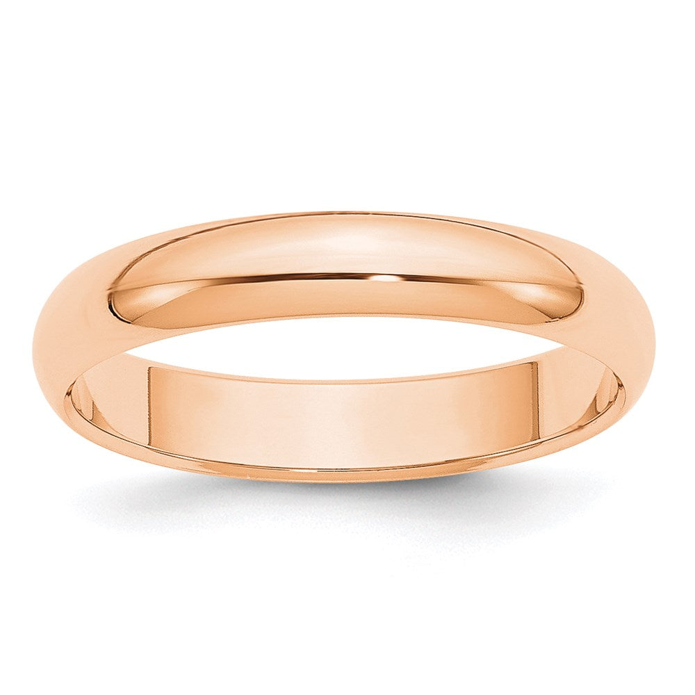 Solid 10K Yellow Gold Rose Gold 4mm Half-Round Wedding Men's/Women's Wedding Band Ring Size 5