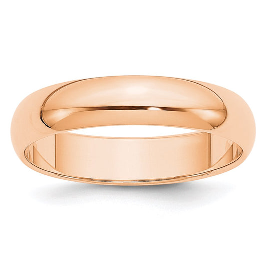 Solid 10K Yellow Gold Rose Gold 5mm Half-Round Wedding Men's/Women's Wedding Band Ring Size 8.5