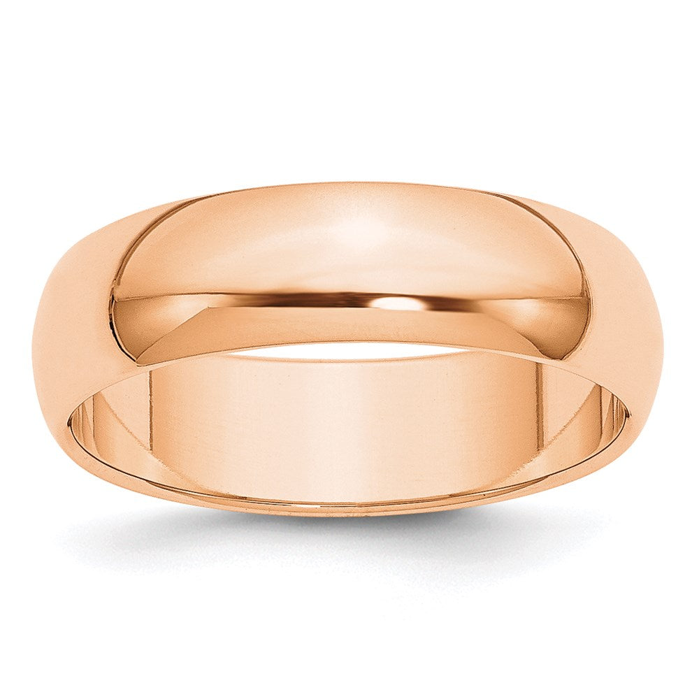Solid 10K Yellow Gold Rose Gold 6mm Half-Round Wedding Men's/Women's Wedding Band Ring Size 5
