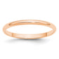 Solid 10K Yellow Gold Rose Gold 2mm Light Weight Half Round Men's/Women's Wedding Band Ring Size 4