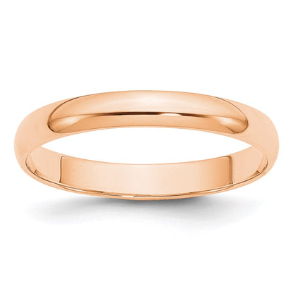 Solid 10K Yellow Gold Rose Gold 3mm Light Weight Half Round Men's/Women's Wedding Band Ring Size 4