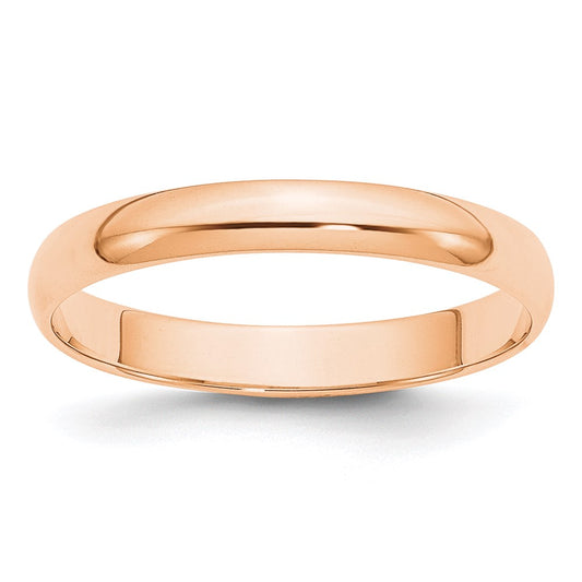 Solid 10K Yellow Gold Rose Gold 3mm Light Weight Half Round Men's/Women's Wedding Band Ring Size 4