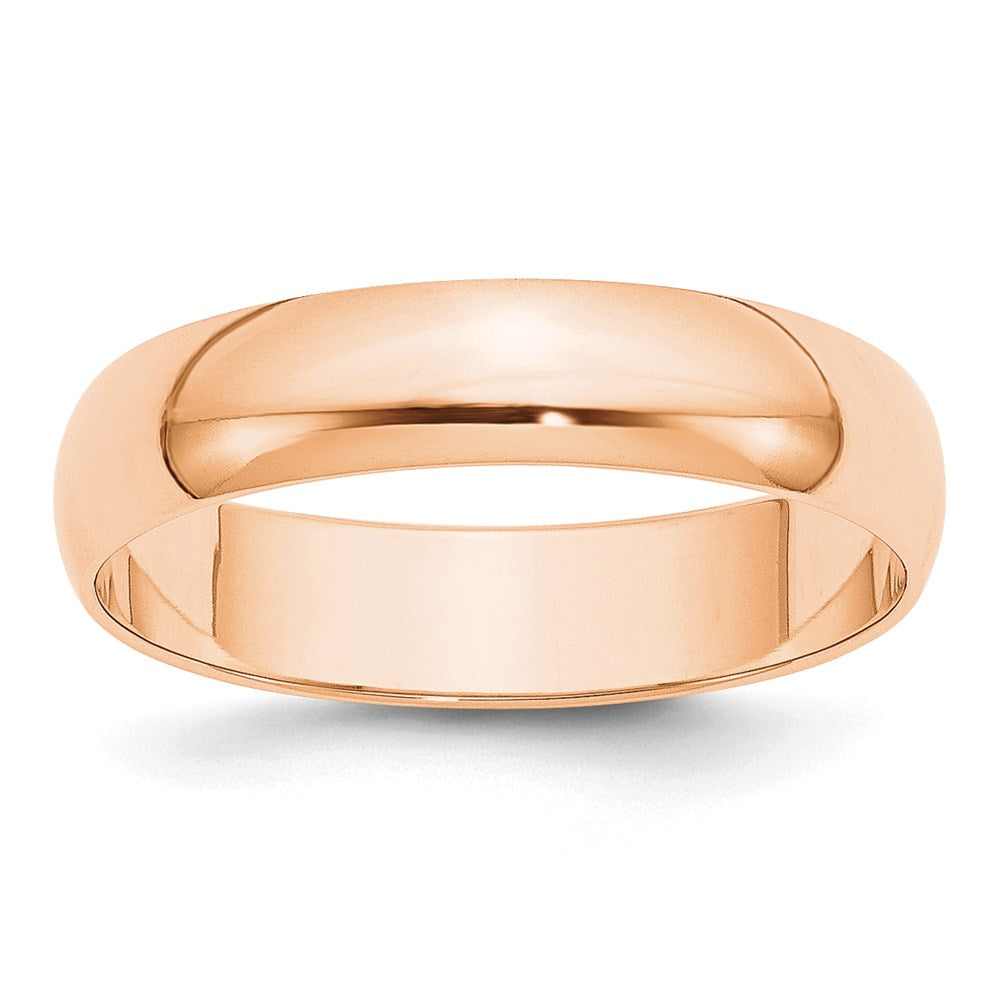 Solid 10K Yellow Gold Rose Gold 5mm Light Weight Half Round Men's/Women's Wedding Band Ring Size 4