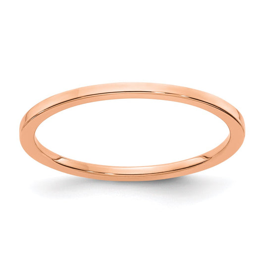 10K Rose Gold 1.2mm Flat Stackable Men's / Ladies Wedding Band Ring