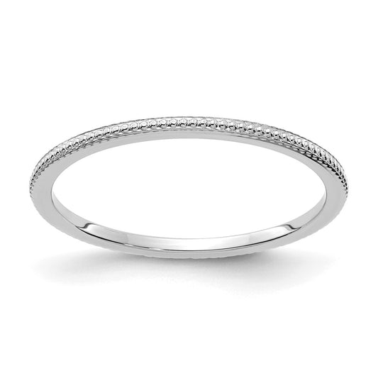 10k white gold 1 2mm bead stackable band 1stk18 120w 6 5
