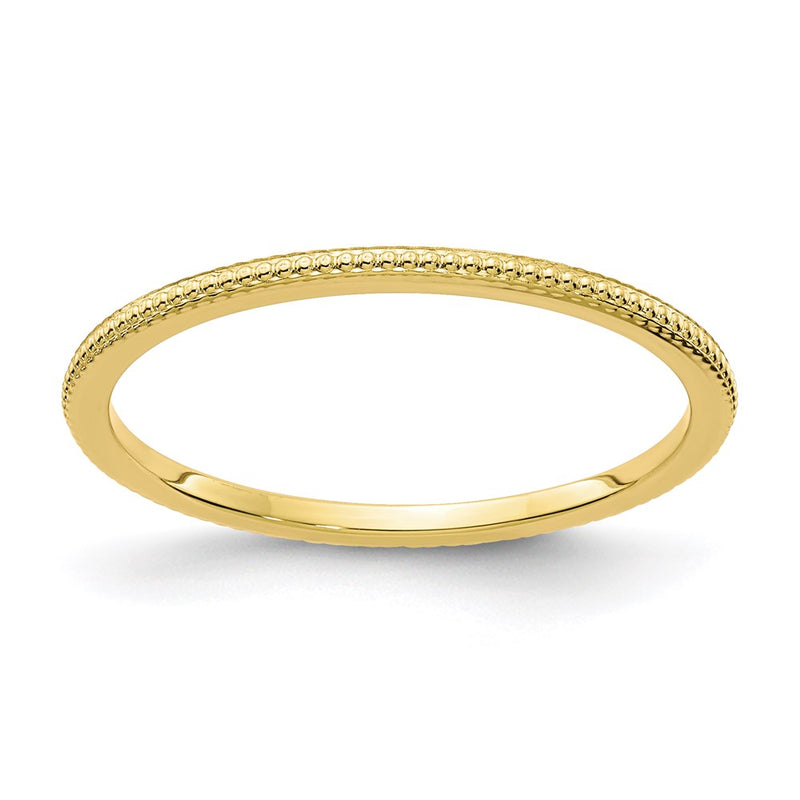10k gold 1 2mm bead stackable band 1stk18 120y 8