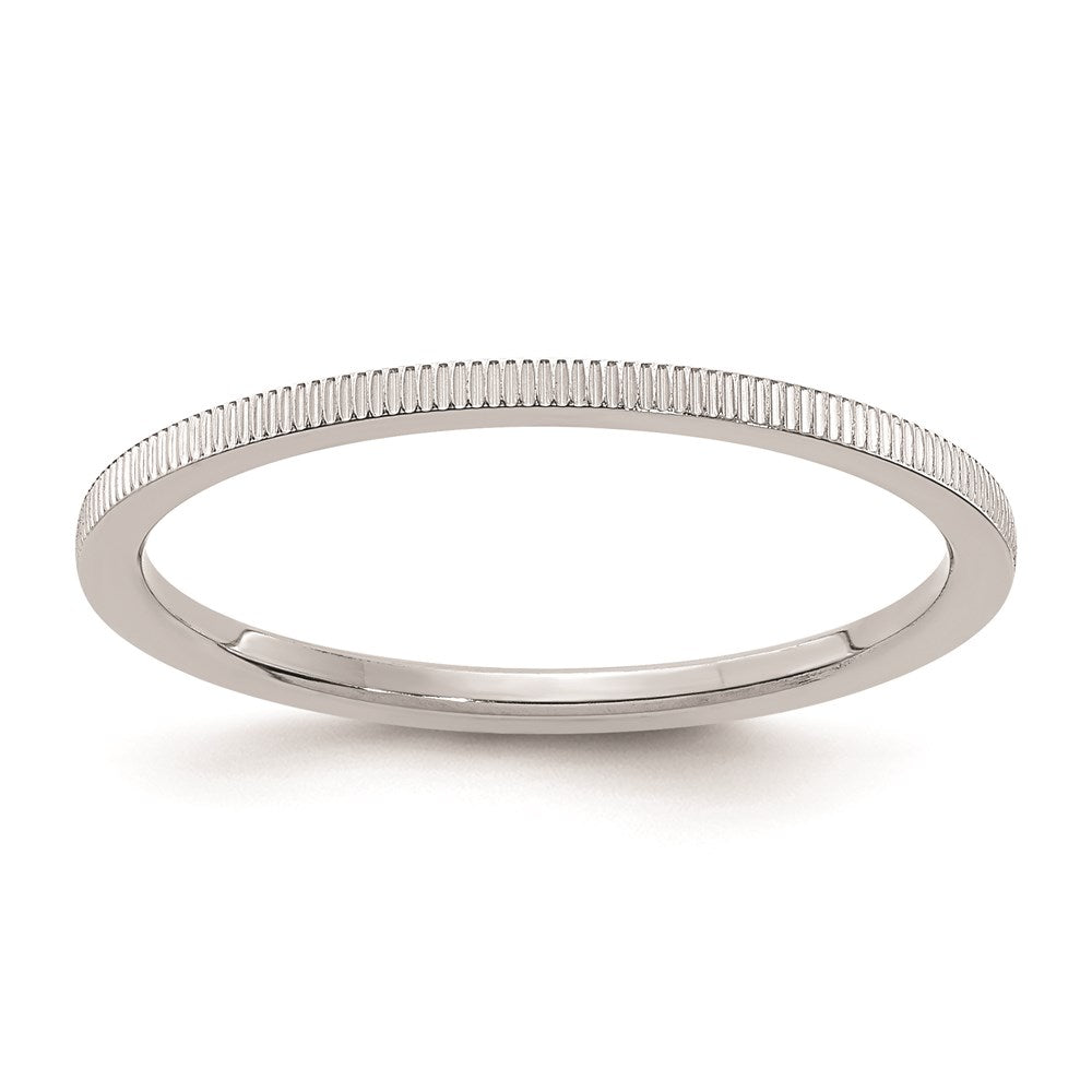 10k white gold 1 2mm line pattern stackable band 1stk21 120w 9 5