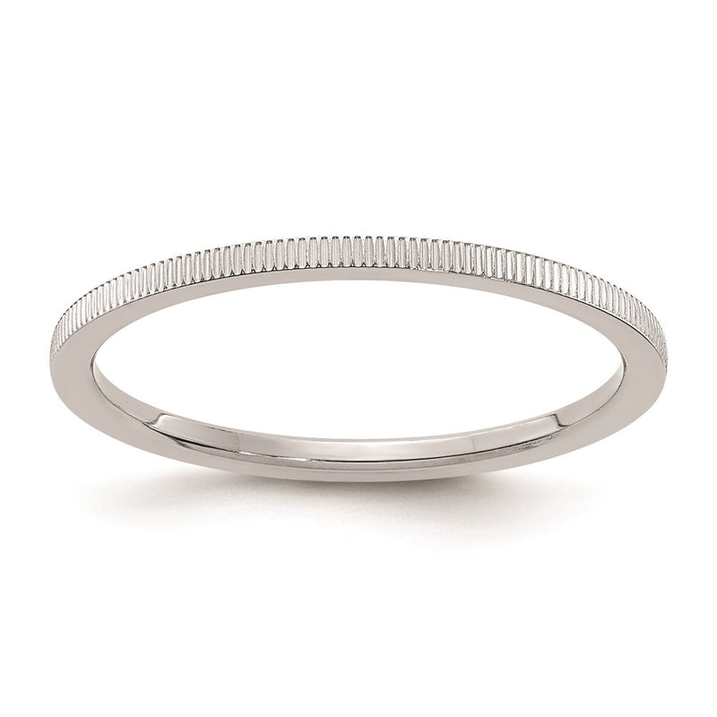10k white gold 1 2mm line pattern stackable band 1stk21 120w 7 5