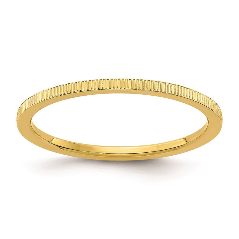 10k gold 1 2mm lind pattern stackable band 1stk21 120y 6