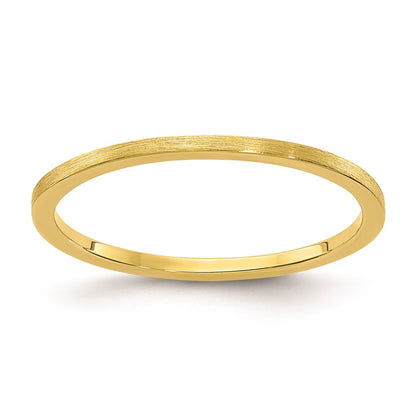 10K Gold 1.2mm Flat Satin Stackable Men's / Ladies Wedding Band Ring
