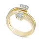 0.10 CT. T.W. Natural Diamond Arrow Ring in Sterling Silver and Solid 14K Gold Plate