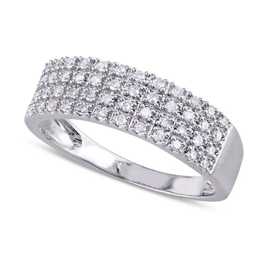 0.25 CT. T.W. Natural Diamond Four Row Anniversary Band in Sterling Silver