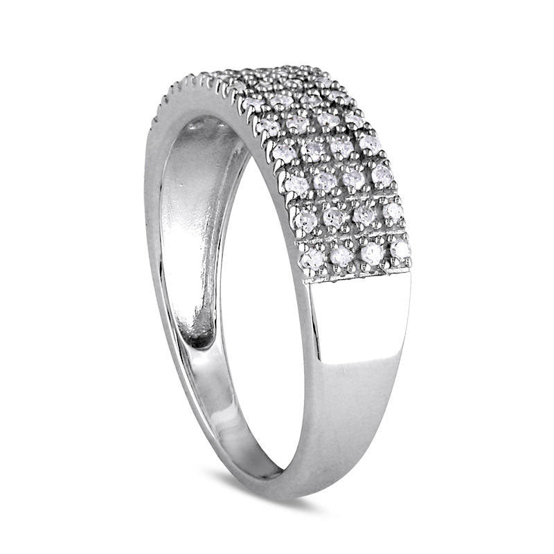 0.25 CT. T.W. Natural Diamond Four Row Anniversary Band in Sterling Silver