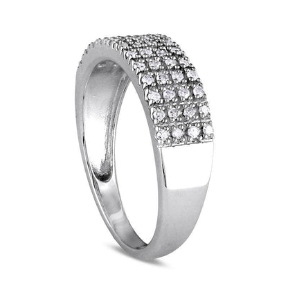 0.25 CT. T.W. Natural Diamond Four Row Anniversary Band in Sterling Silver