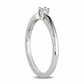0.05 CT. Princess-Cut Natural Diamond Solitaire Promise Ring in Sterling Silver