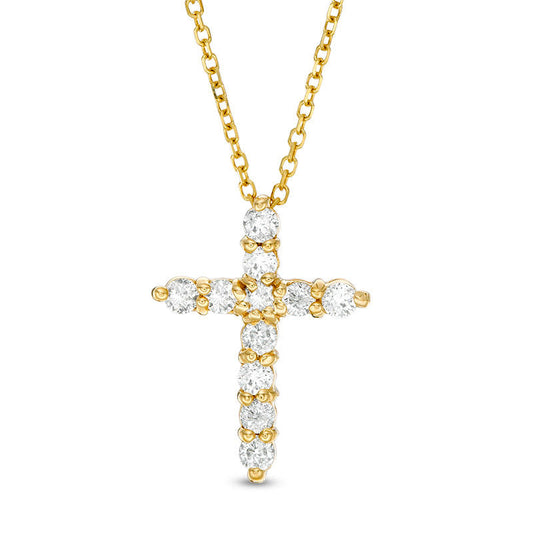 0.25 CT. T.W. Certified Natural Diamond Cross Pendant in 14K Gold (I/I2)