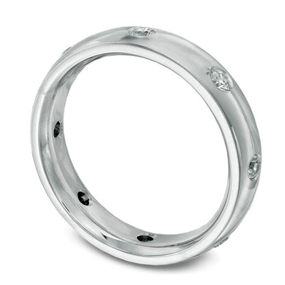 Men's 0.50 CT. T.W. Natural Diamond Polished Wedding Band in Solid 14K White Gold
