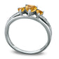 Heart-Shaped Citrine and Natural Diamond Accent Three Stone Promise Ring in Solid 10K White Gold
