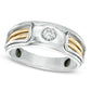 Men's 0.20 CT. T.W. Natural Diamond Wedding Band in Solid 14K Two-Tone Gold