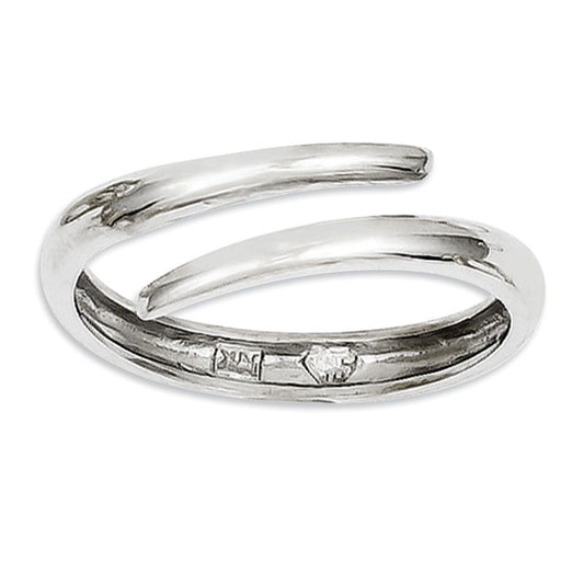 Ladies' Polished Bypass Ring in Solid 14K White Gold