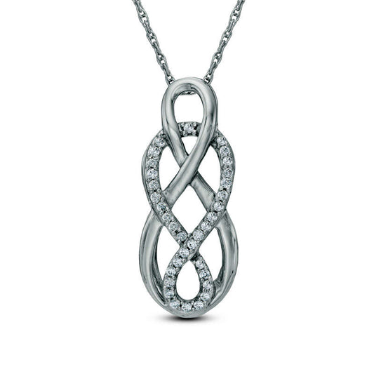 0.17 CT. T.W. Natural Diamond Intertwined Infinity Pendant in Sterling Silver