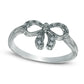 Natural Diamond Accent Bow Ring in Sterling Silver